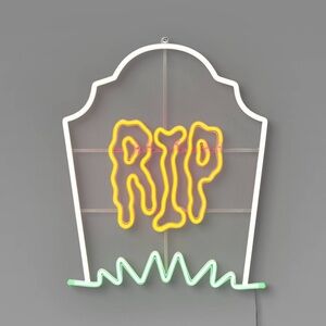 NIB. HYDE & EEK! Neon Tomstone RIP Wall Decor